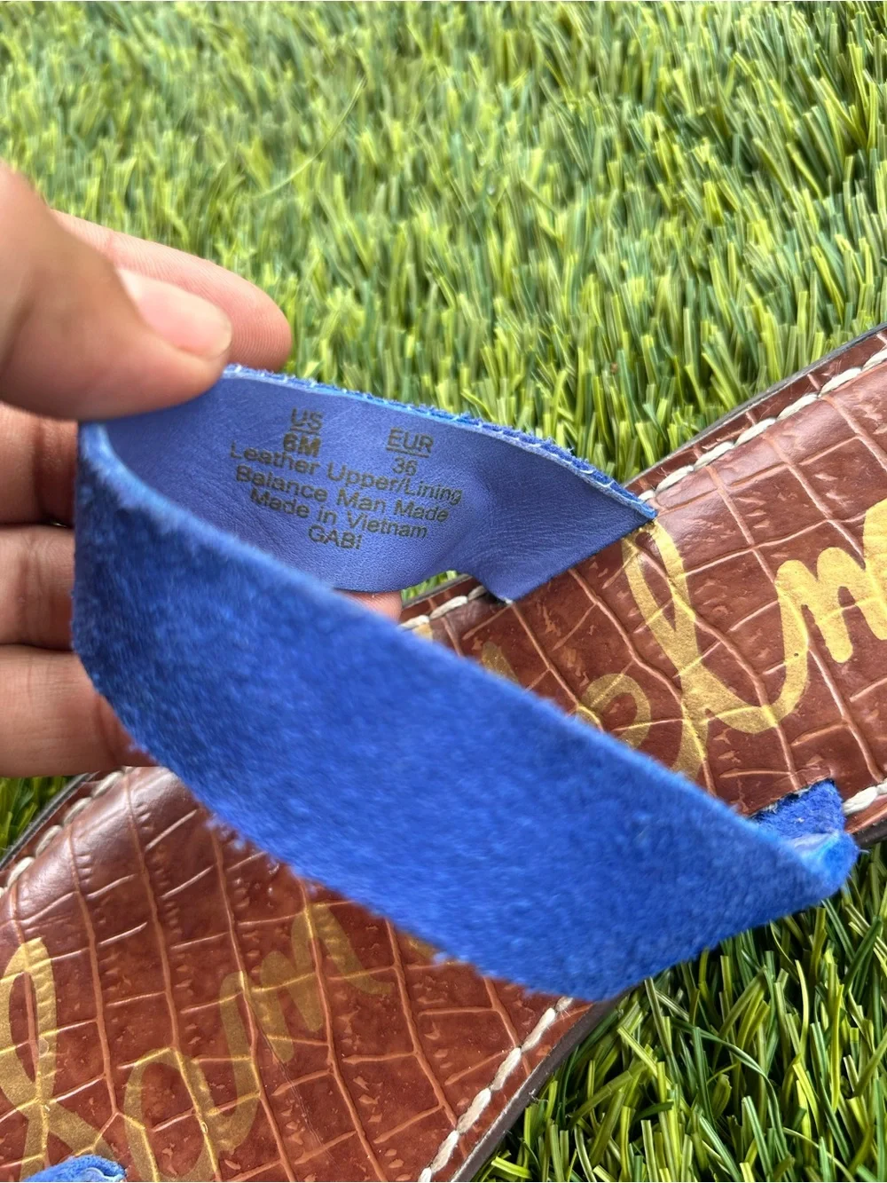 Sam Edelman Blue Suede Slide Sandal